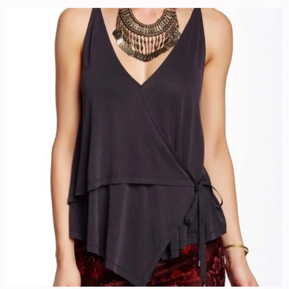 Free People slate gray Babetown Wrap tank XS - Picture 10 of 11